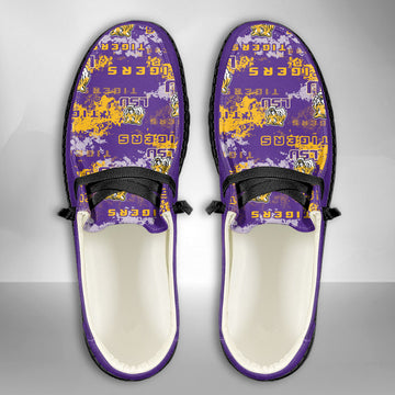 NCAA LSU Tigers Custom Name Hey Dude Shoes 05 M79