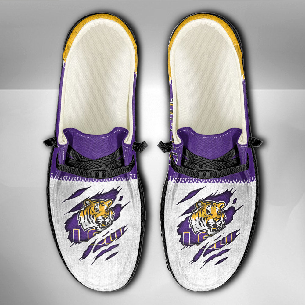 NCAA LSU Tigers Custom Name Hey Dude Shoes 09 M79