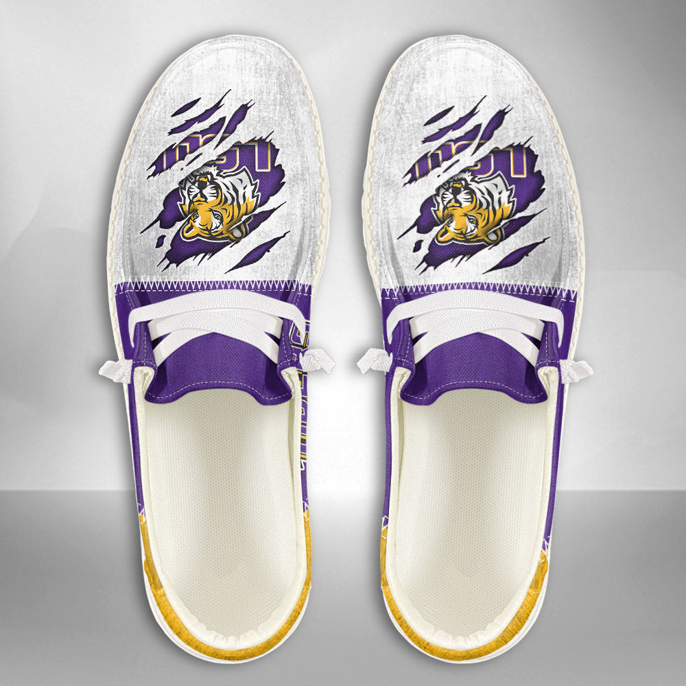 NCAA LSU Tigers Custom Name Hey Dude Shoes 09 M79