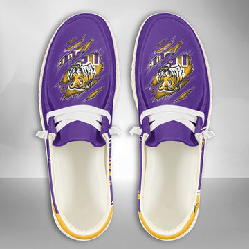 NCAA LSU Tigers Custom Name Hey Dude Shoes 10 M79