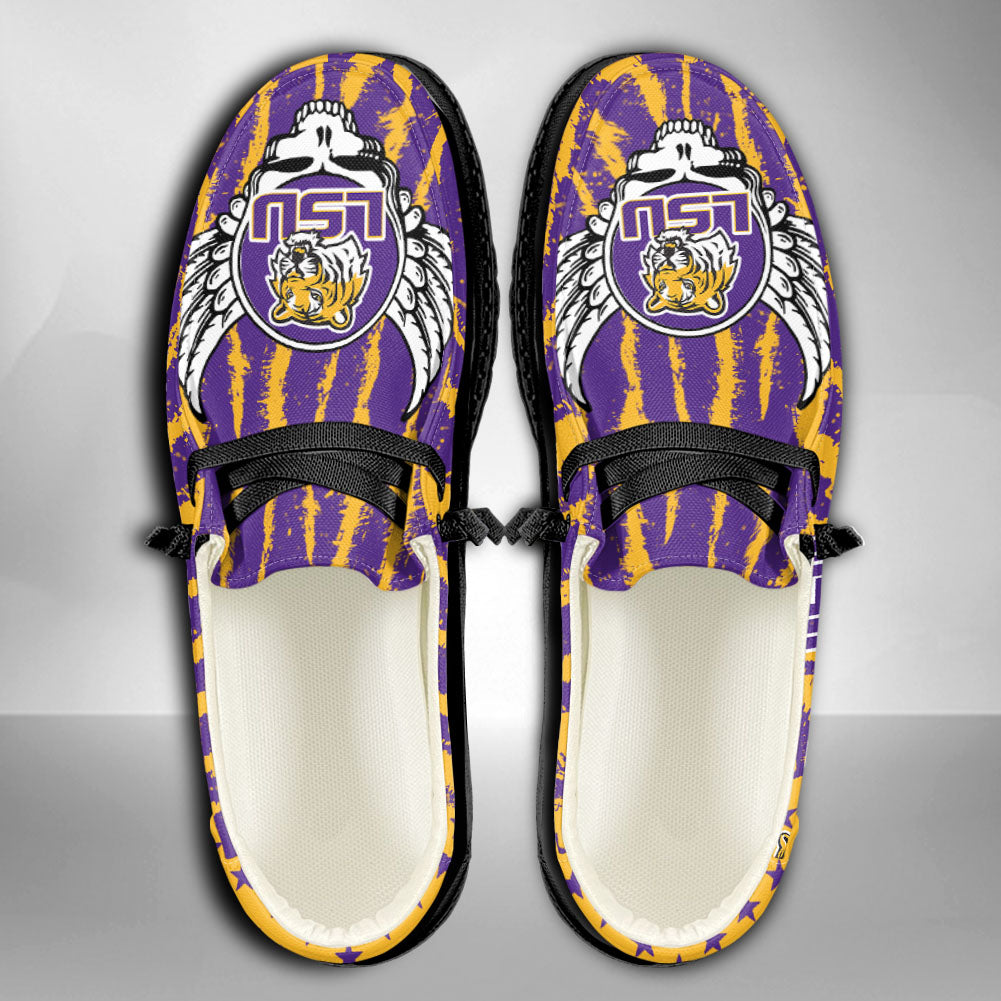NCAA LSU Tigers Custom Name Hey Dude Shoes 12 M79