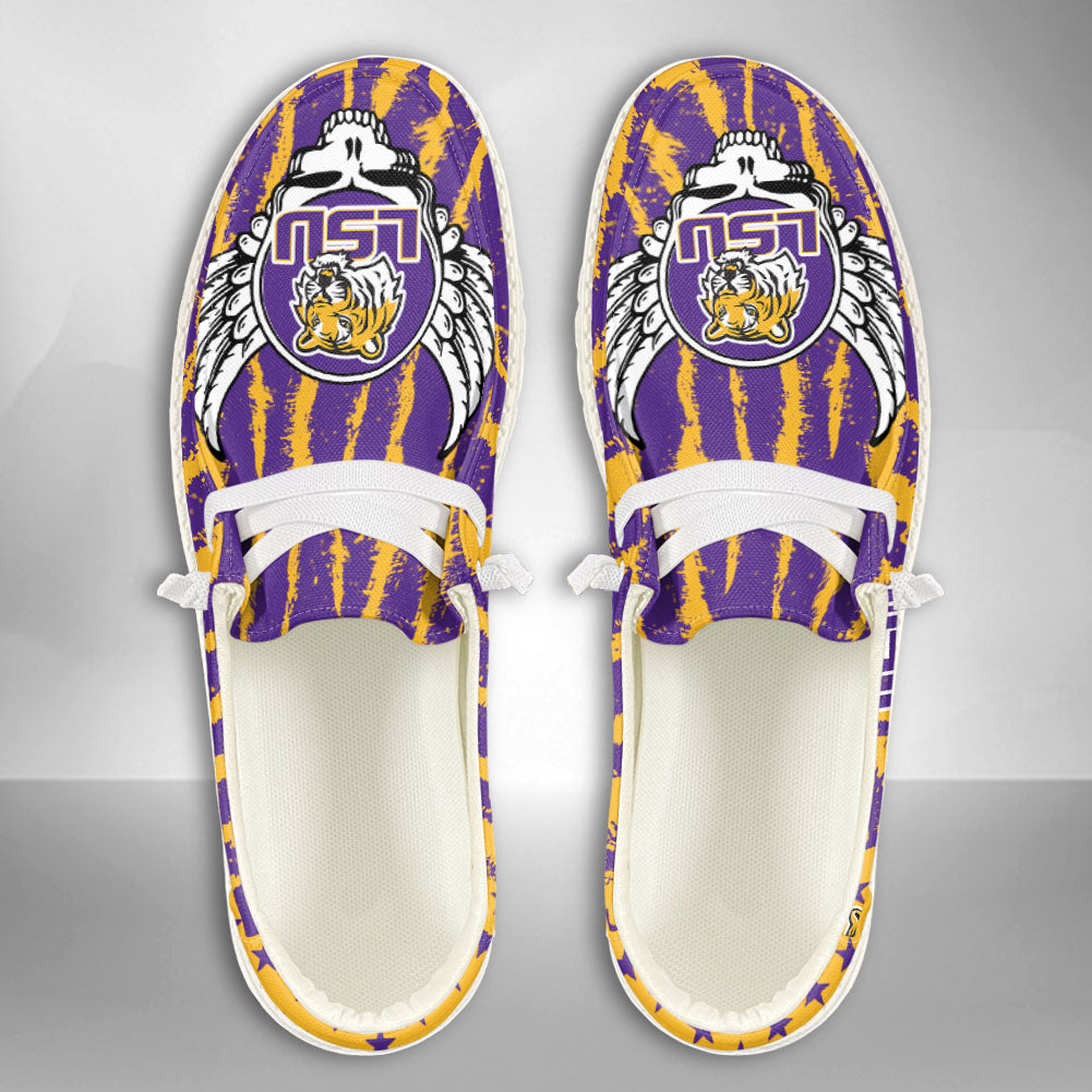 NCAA LSU Tigers Custom Name Hey Dude Shoes 12 M79