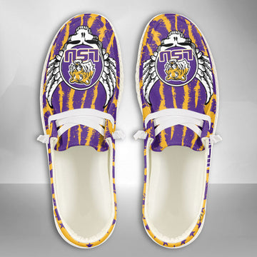 NCAA LSU Tigers Custom Name Hey Dude Shoes 12 M79