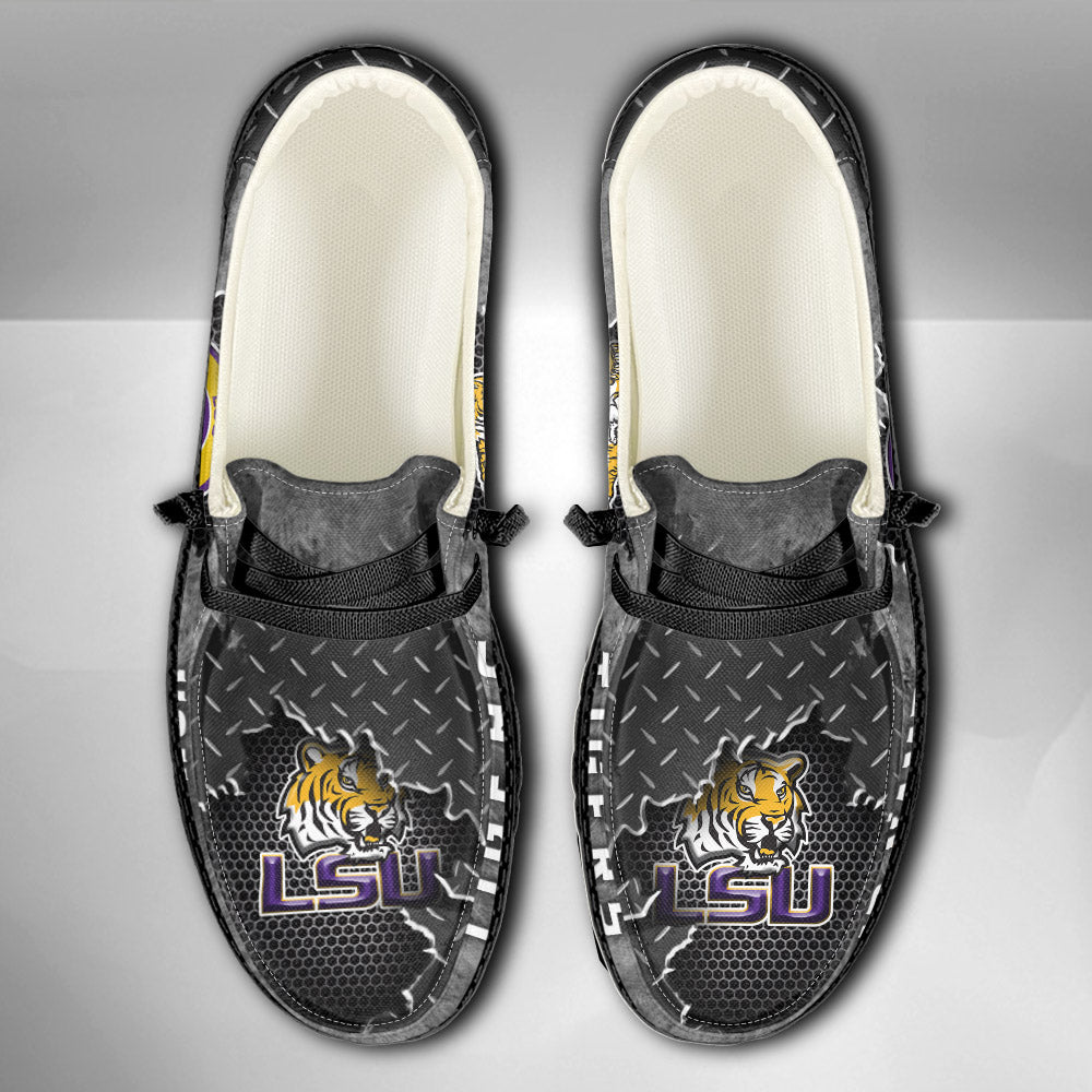 NCAA LSU Tigers Custom Name Hey Dude Shoes 15 M79