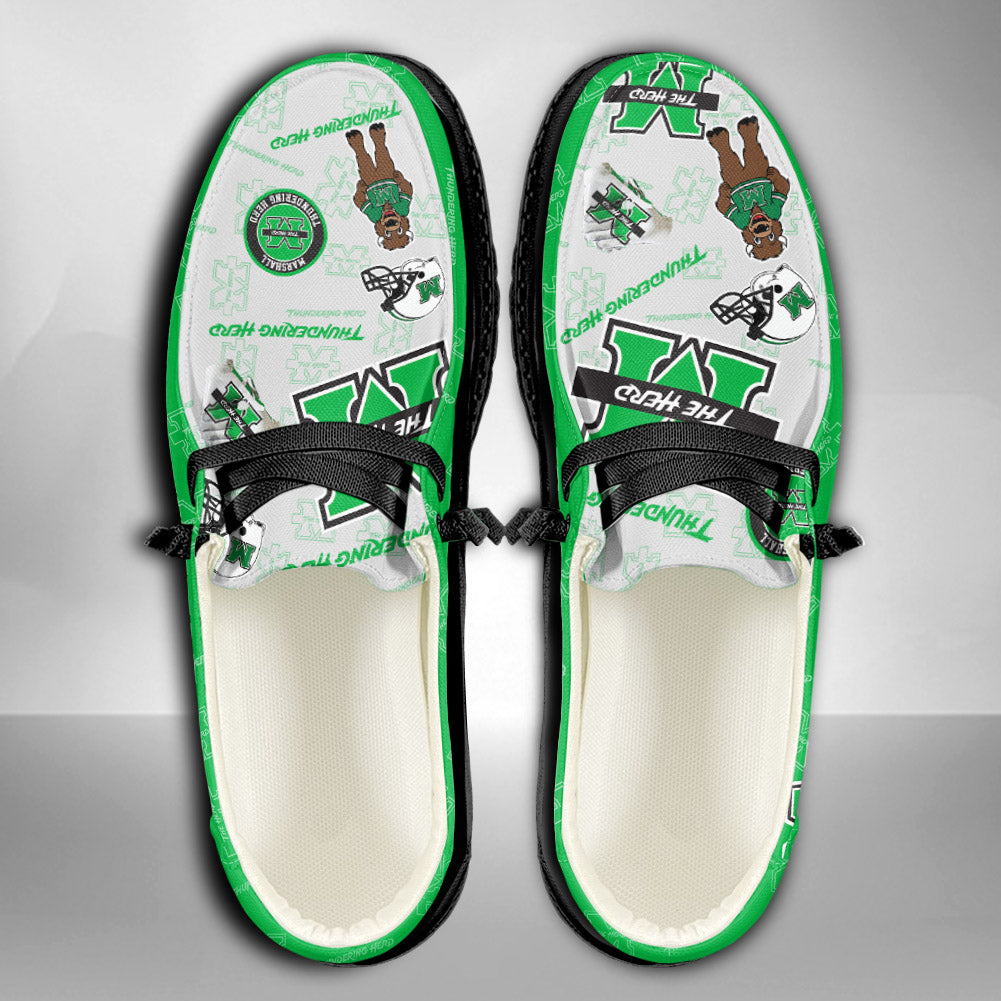 NCAA Marshall Thundering Herd Custom Name Hey Dude Shoes 04 M79