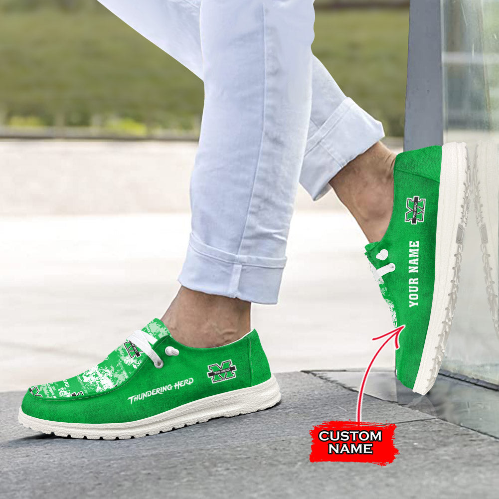 NCAA Marshall Thundering Herd Custom Name Hey Dude Shoes 05 M79