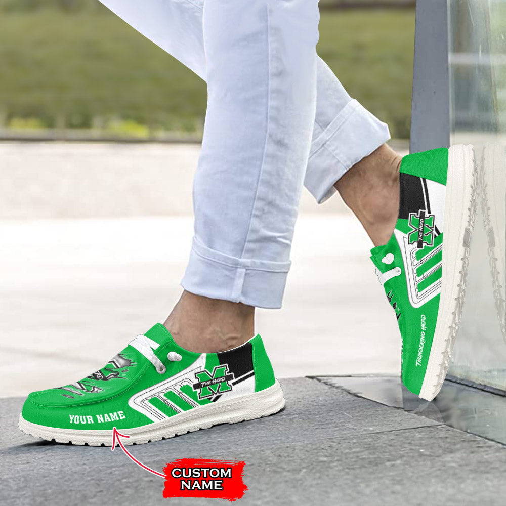 NCAA Marshall Thundering Herd Custom Name Hey Dude Shoes 07 M7