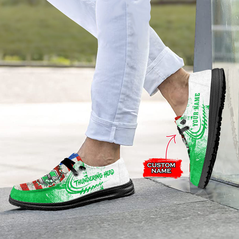 NCAA Marshall Thundering Herd Custom Name Hey Dude Shoes 07 M79