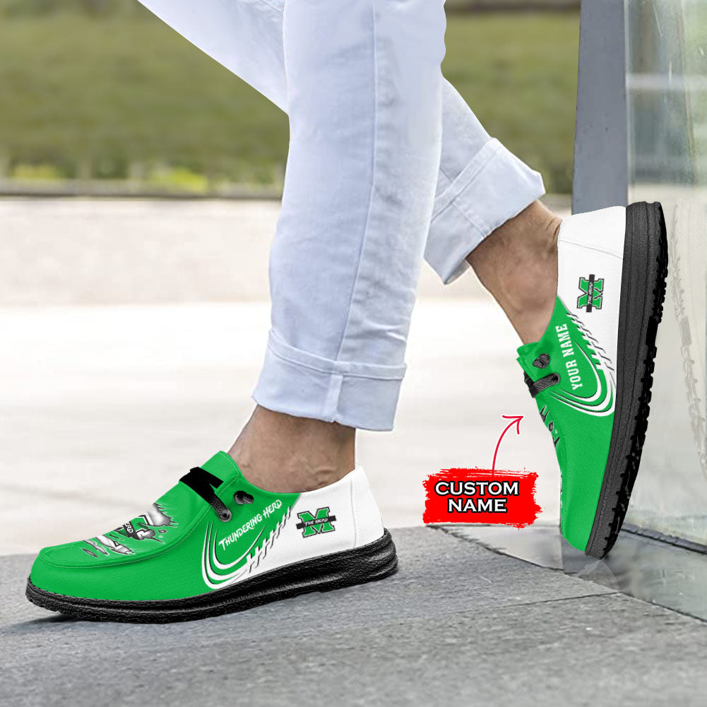 NCAA Marshall Thundering Herd Custom Name Hey Dude Shoes 10 M79