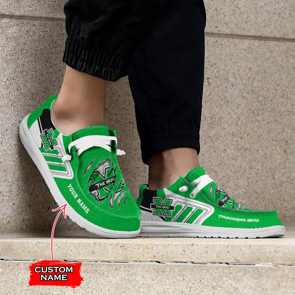 NCAA Marshall Thundering Herd Custom Name Hey Dude Shoes 11 M79