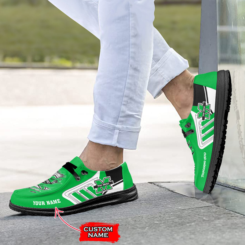 NCAA Marshall Thundering Herd Custom Name Hey Dude Shoes 11 M79