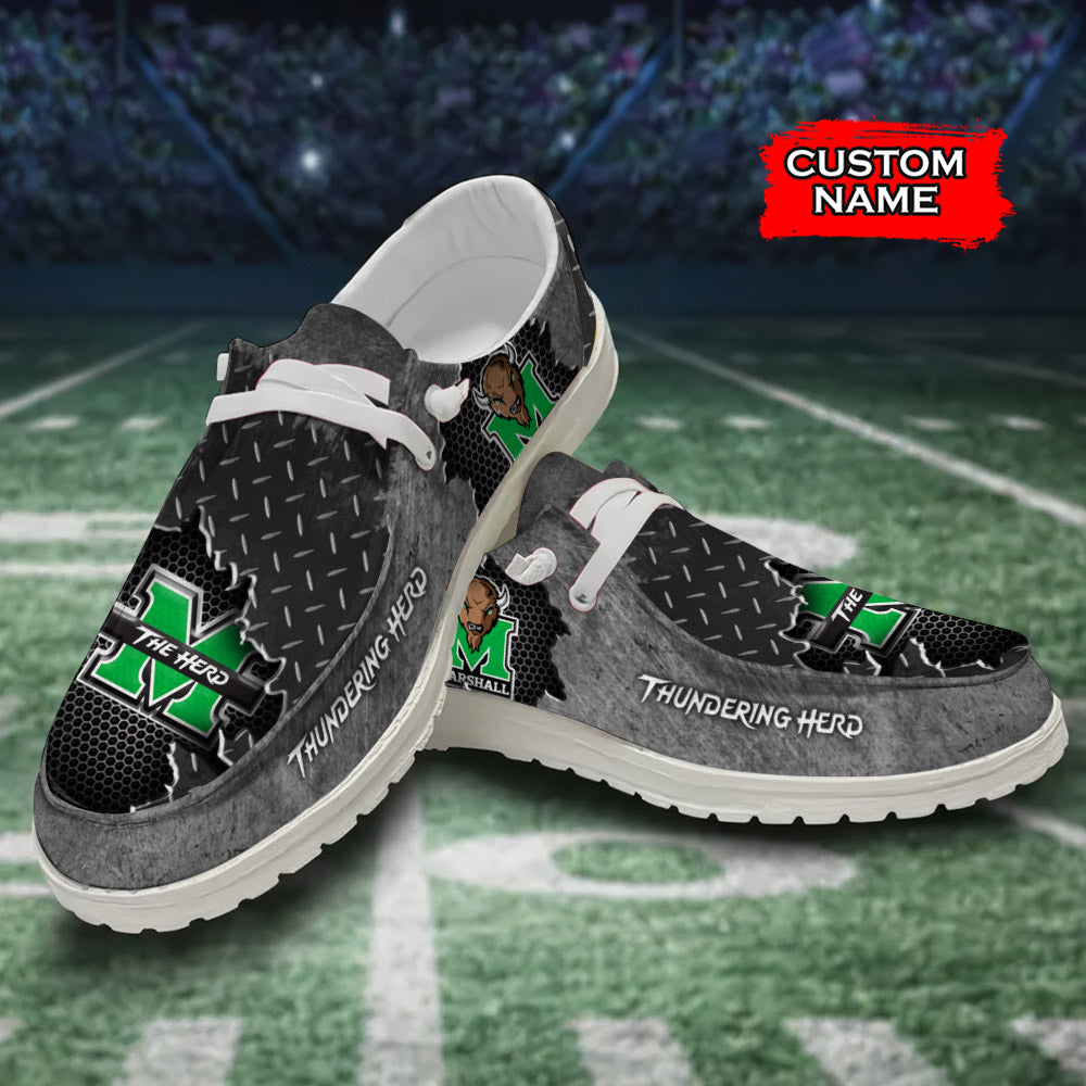 NCAA Marshall Thundering Herd Custom Name Hey Dude Shoes 15 M79