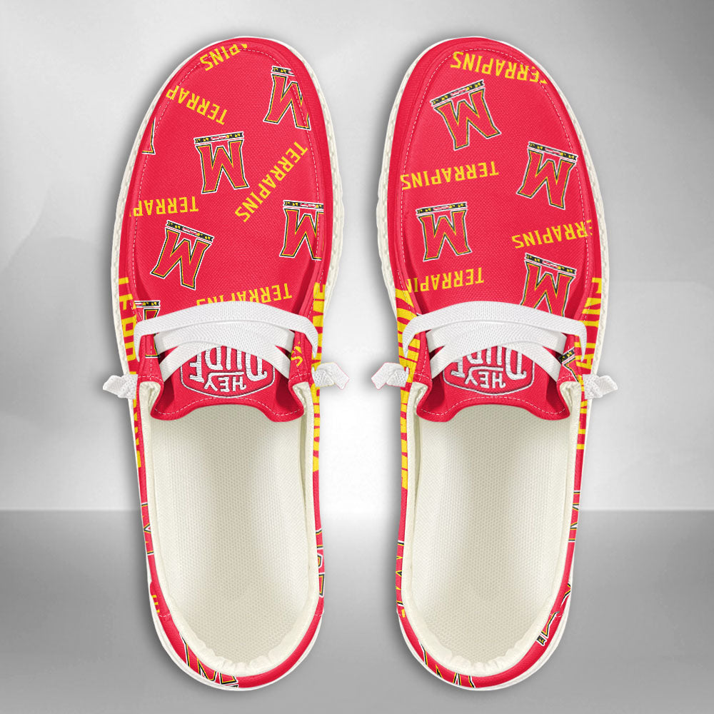 NCAA Maryland Terrapins - Custom Name Hey Dude Shoes X03