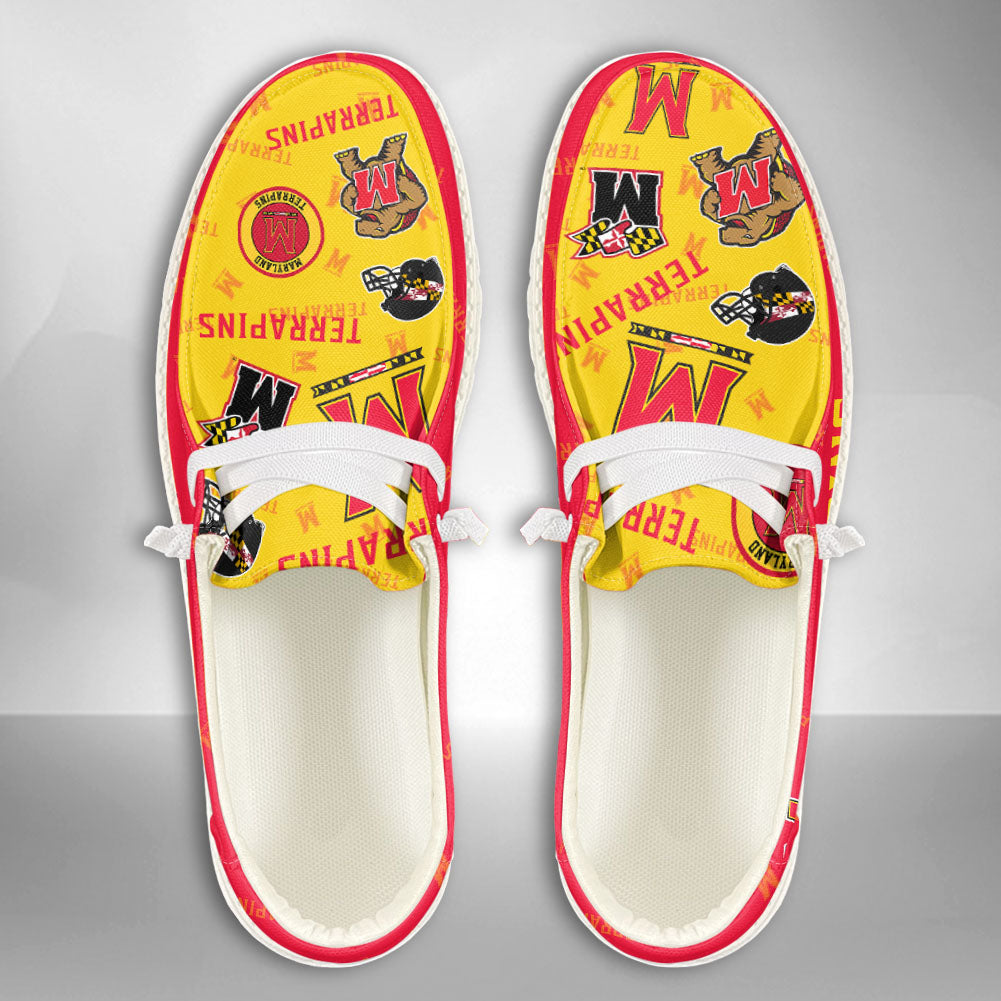 NCAA Maryland Terrapins Custom Name Hey Dude Shoes 02 M12