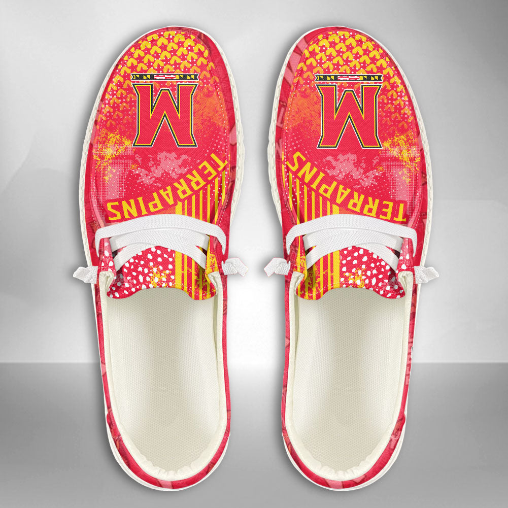 NCAA Maryland Terrapins Custom Name Hey Dude Shoes 03 M7