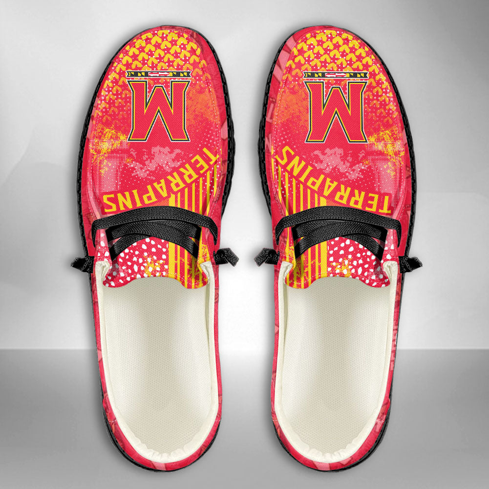 NCAA Maryland Terrapins Custom Name Hey Dude Shoes 03 M7