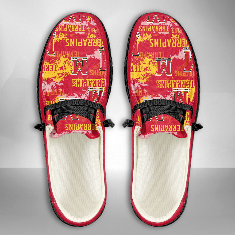 NCAA Maryland Terrapins Custom Name Hey Dude Shoes 05 M7