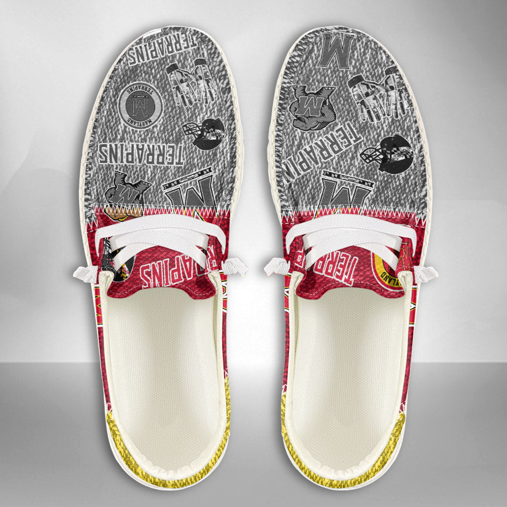 NCAA Maryland Terrapins Custom Name Hey Dude Shoes 08 M79