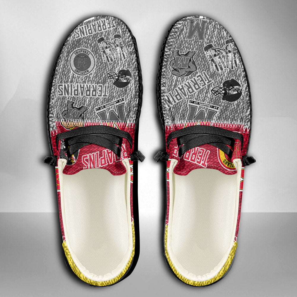 NCAA Maryland Terrapins Custom Name Hey Dude Shoes 08 M79