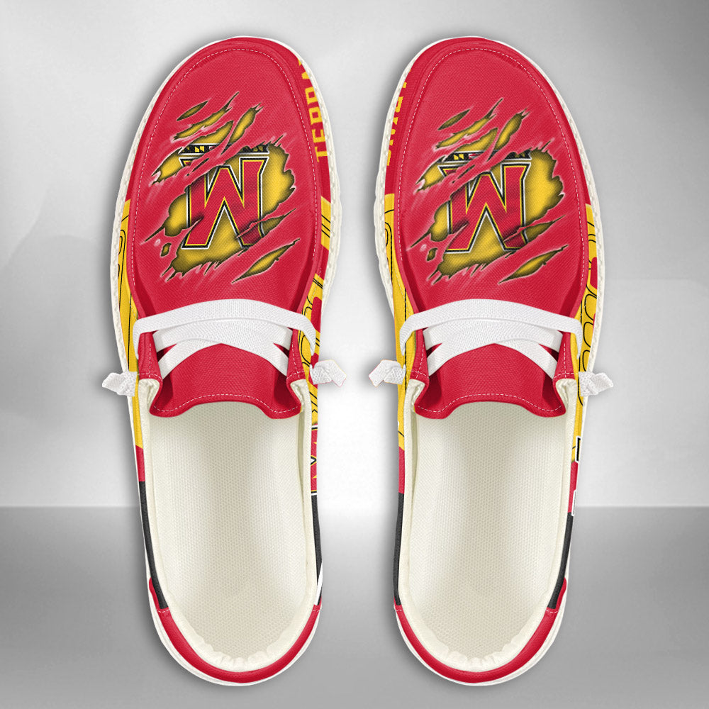 NCAA Maryland Terrapins Custom Name Hey Dude Shoes 11 M79