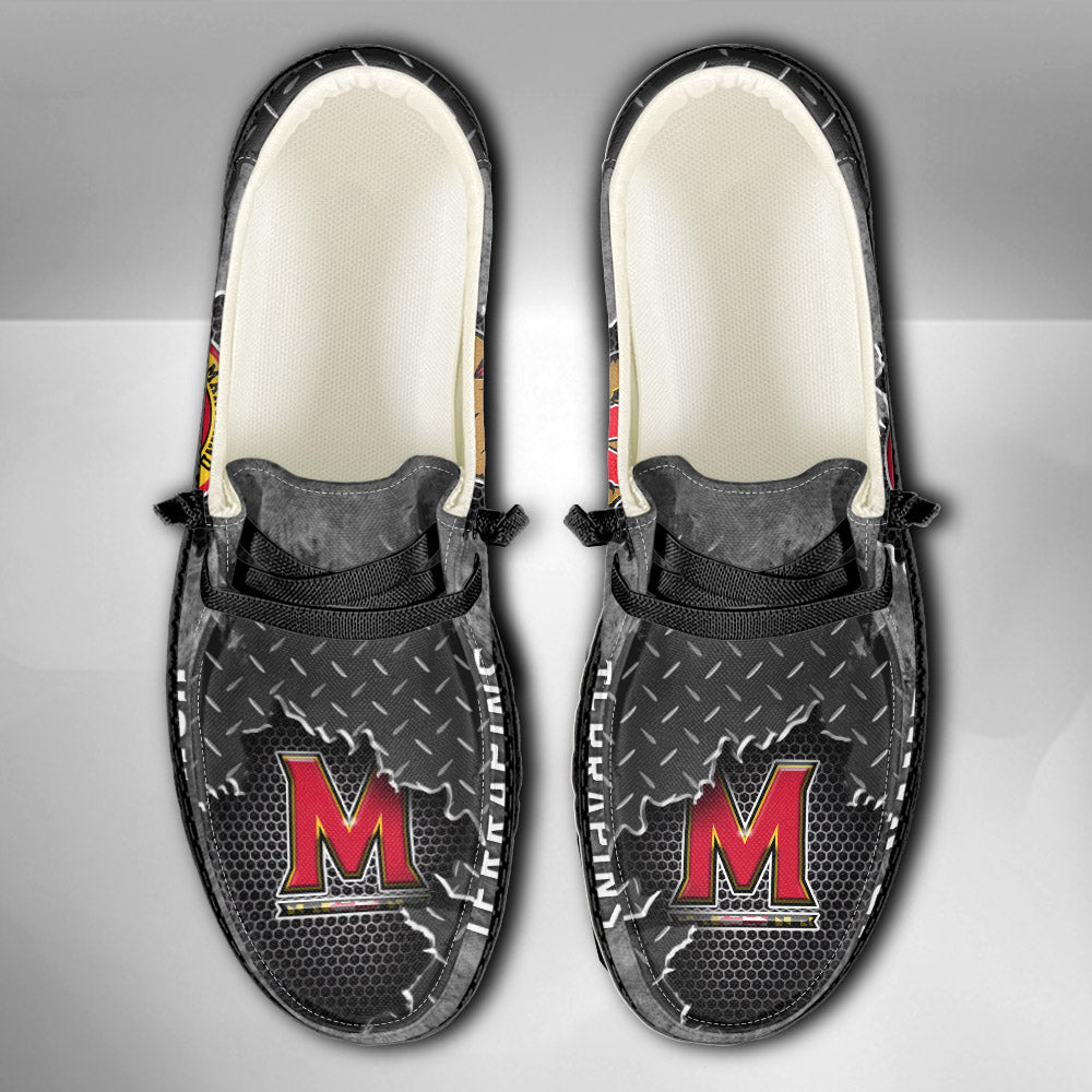 NCAA Maryland Terrapins Custom Name Hey Dude Shoes 15 M79