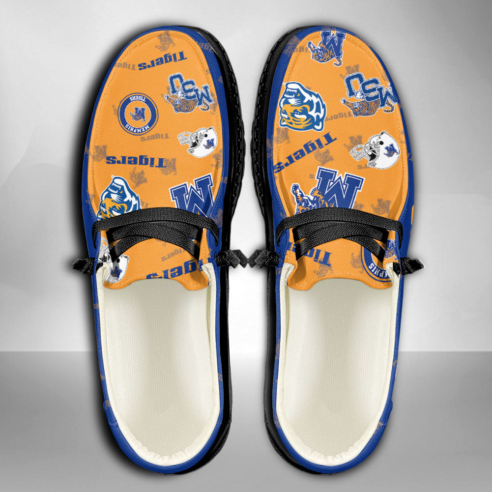 NCAA Memphis Tigers Custom Name Hey Dude Shoes 01 M7
