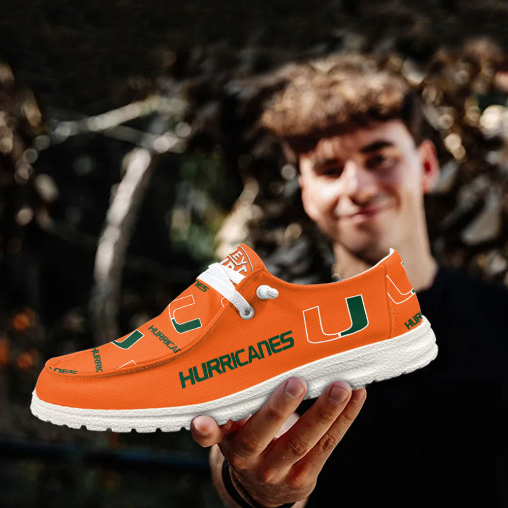 NCAA Miami Hurricanes - Custom Name Hey Dude Shoes 02