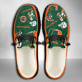 NCAA Miami Hurricanes Custom Name Hey Dude Shoes 01 M7