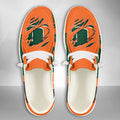 NCAA Miami Hurricanes Custom Name Hey Dude Shoes 11 M79