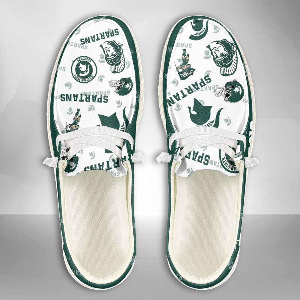 NCAA Michigan State Spartans Custom Name Hey Dude Shoes 01 M7