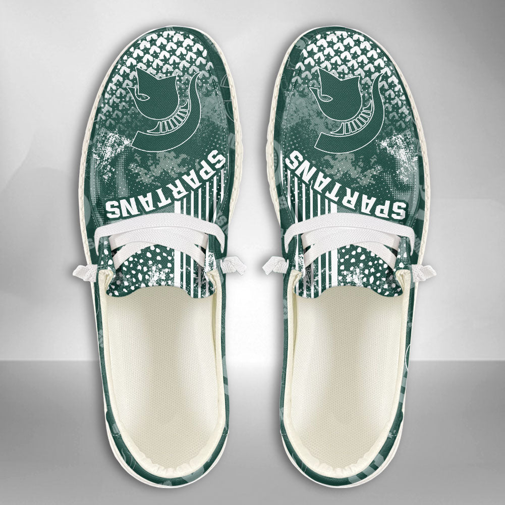 NCAA Michigan State Spartans Custom Name Hey Dude Shoes 03 M7