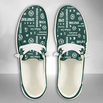 NCAA Michigan State Spartans Custom Name Hey Dude Shoes 04 M7