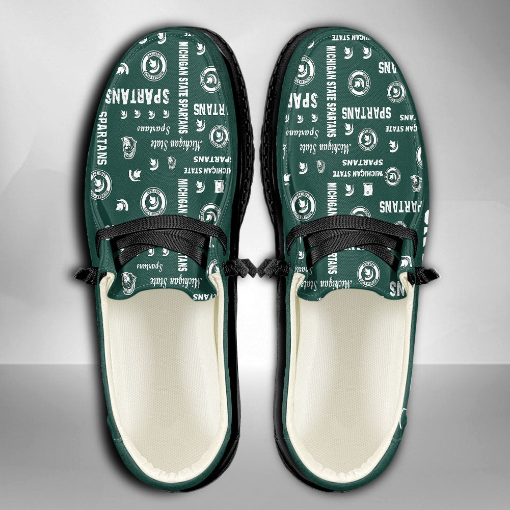 NCAA Michigan State Spartans Custom Name Hey Dude Shoes 04 M7