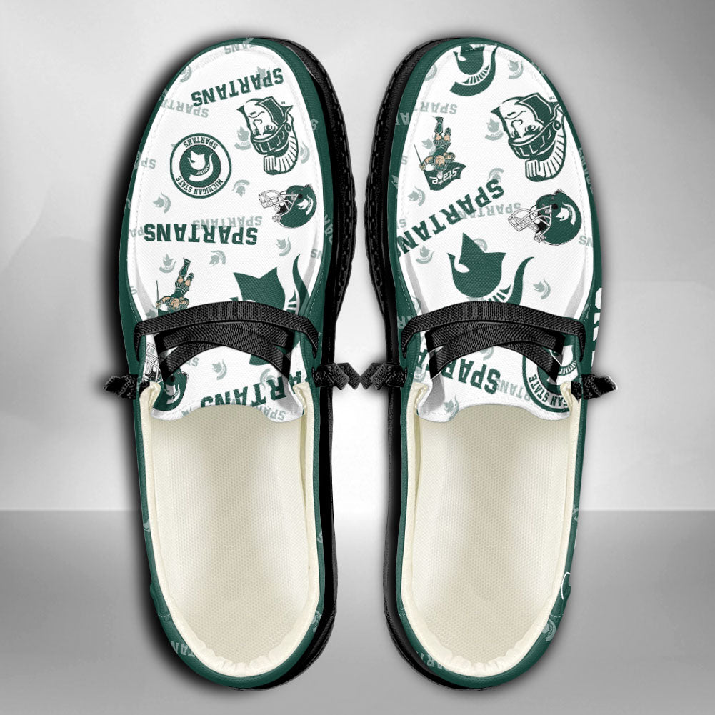 NCAA Michigan State Spartans Custom Name Hey Dude Shoes 04 M79