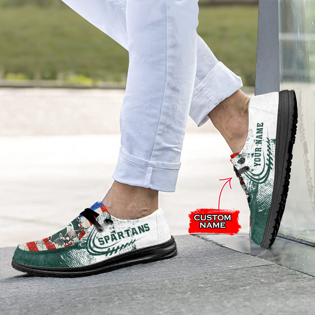 NCAA Michigan State Spartans Custom Name Hey Dude Shoes 07 M79