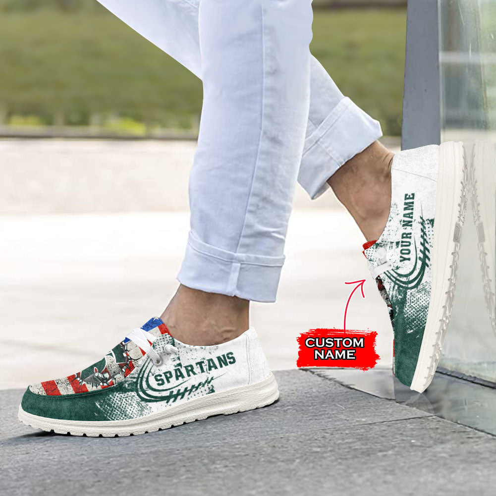 NCAA Michigan State Spartans Custom Name Hey Dude Shoes 07 M79