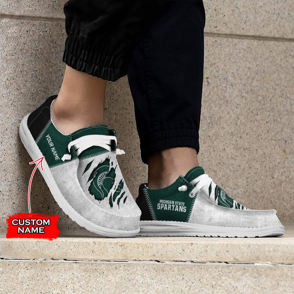 NCAA Michigan State Spartans Custom Name Hey Dude Shoes 09 M79