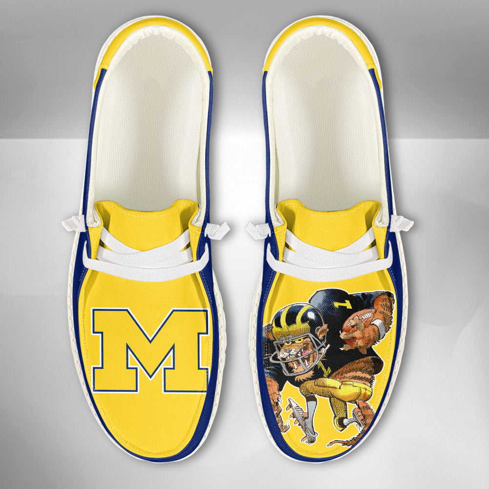 NCAA Michigan Wolverines - Custom Name Hey Dude Shoes 02