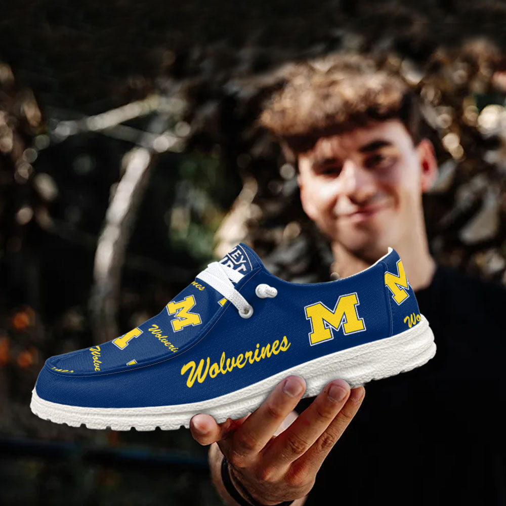 NCAA Michigan Wolverines - Custom Name Hey Dude Shoes 02
