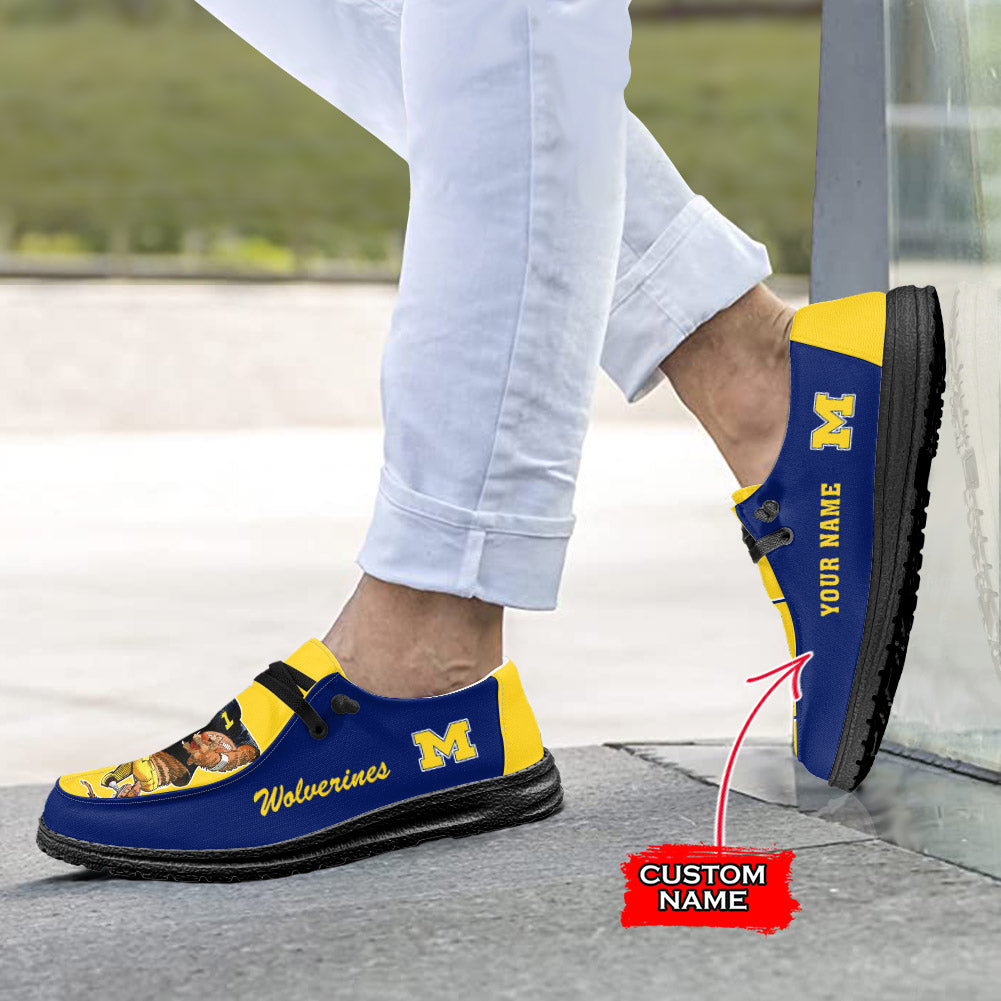 NCAA Michigan Wolverines - Custom Name Hey Dude Shoes 02