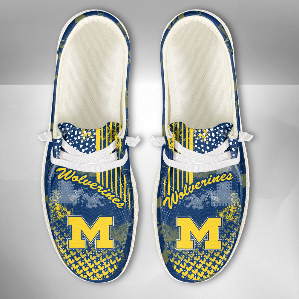 NCAA Michigan Wolverines Custom Name Hey Dude Shoes 03 M7
