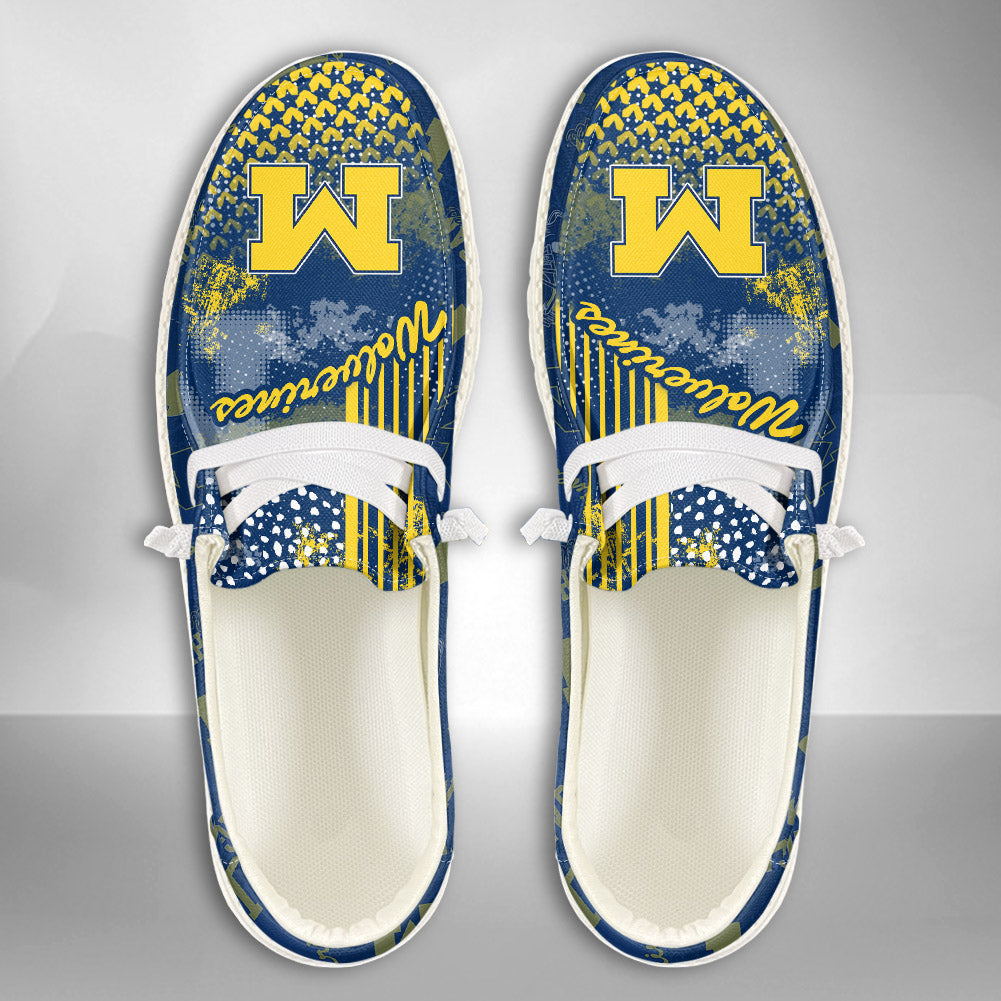 NCAA Michigan Wolverines Custom Name Hey Dude Shoes 03 M7