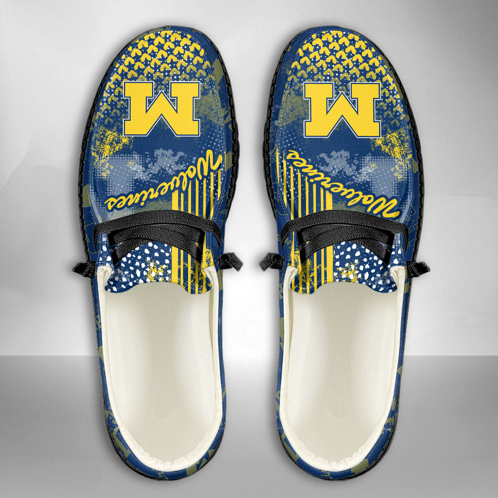 NCAA Michigan Wolverines Custom Name Hey Dude Shoes 03 M7