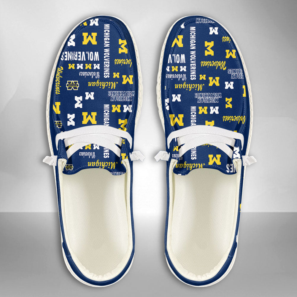 NCAA Michigan Wolverines Custom Name Hey Dude Shoes 04 M7