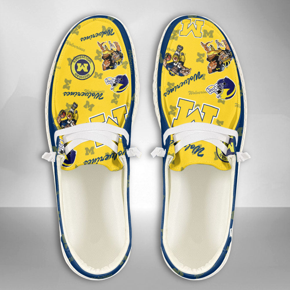 NCAA Michigan Wolverines Custom Name Hey Dude Shoes 04