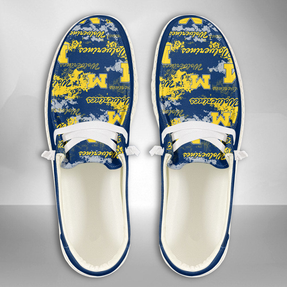 NCAA Michigan Wolverines Custom Name Hey Dude Shoes 05 M22