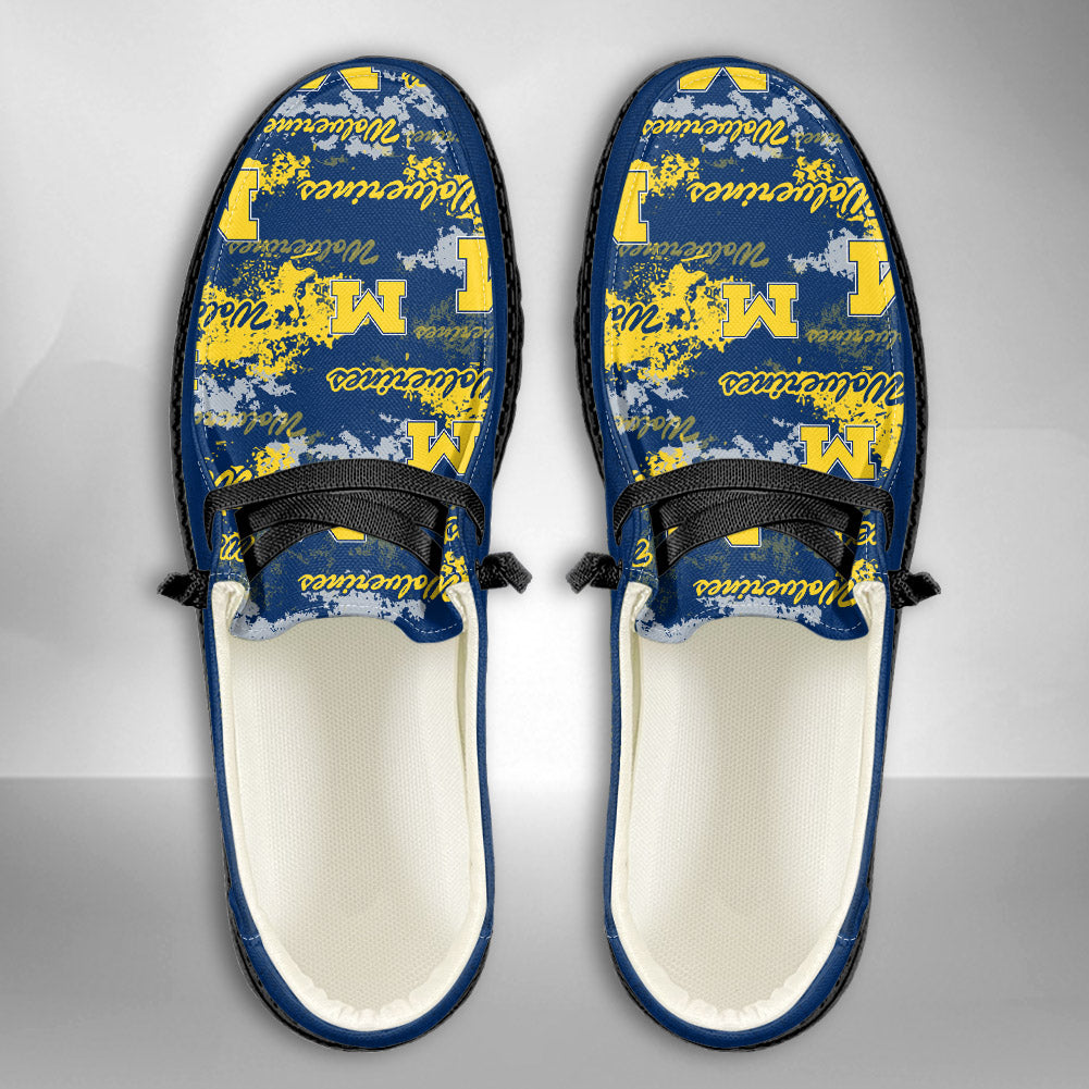 NCAA Michigan Wolverines Custom Name Hey Dude Shoes 05 M22