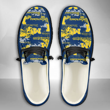 NCAA Michigan Wolverines Custom Name Hey Dude Shoes 05 M22