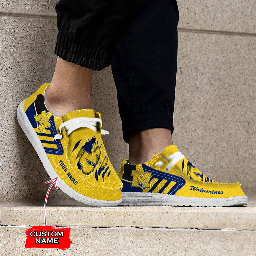 NCAA Michigan Wolverines Custom Name Hey Dude Shoes 07 M7