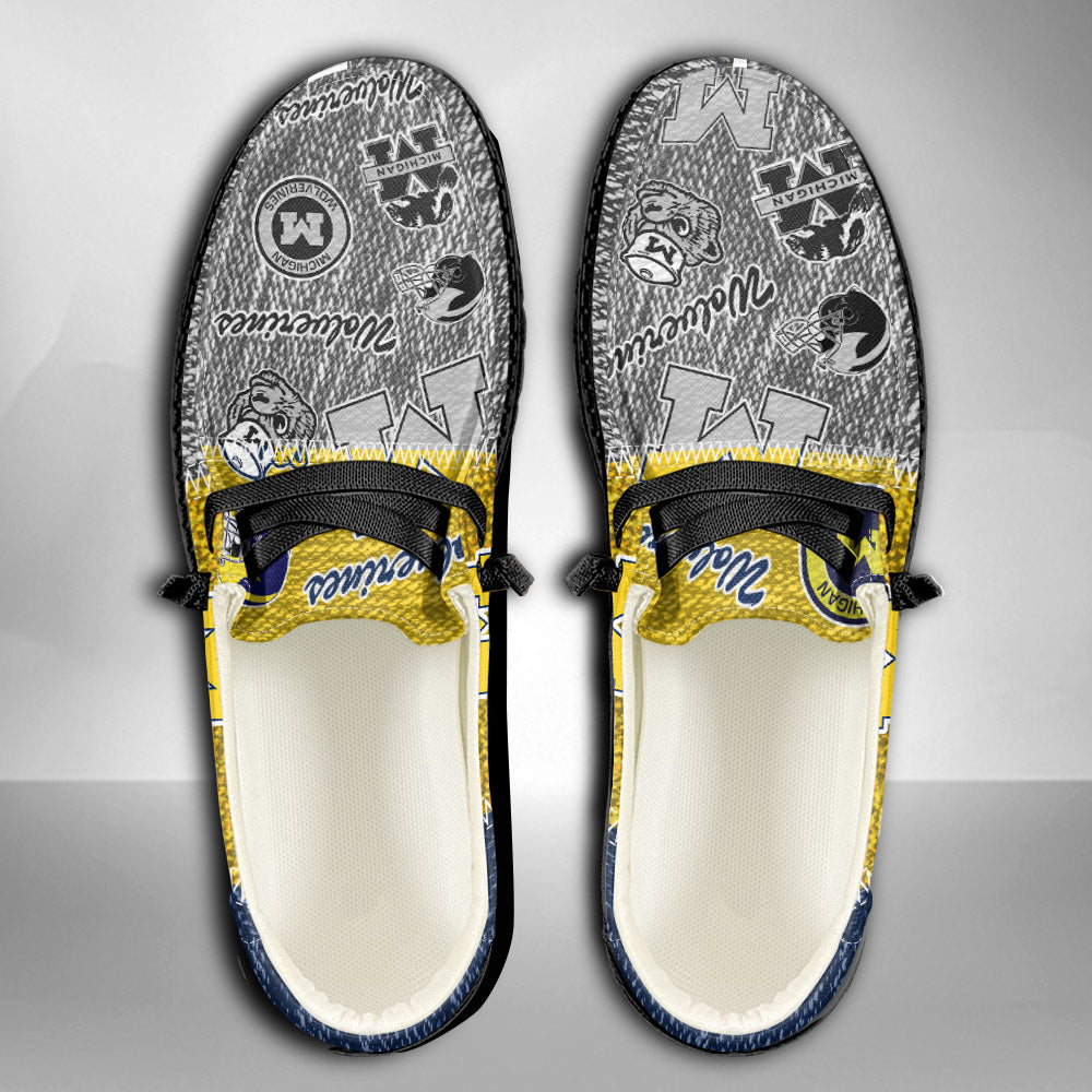 NCAA Michigan Wolverines Custom Name Hey Dude Shoes 08 M79